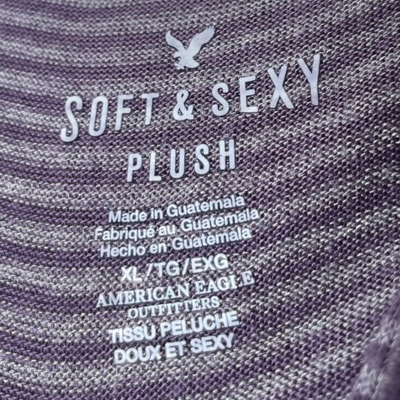 American Eagle XL Shirt Hoodie Soft   Sexy Top Purple AE Casual Long Sleeve Tops - Picture 4 of 7